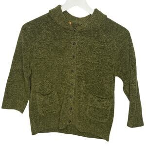 Retro Peter Pan Collar Bow Pocket Crop Full Button Cardigan - Women's Small